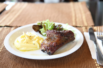 smoked rib with potato