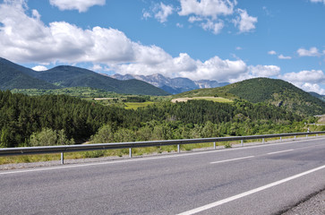 Road in Pyrenees Mountains