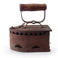 Old iron isolated on white