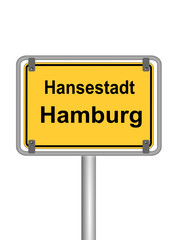 Ortsschild Hansestadt Hamburg