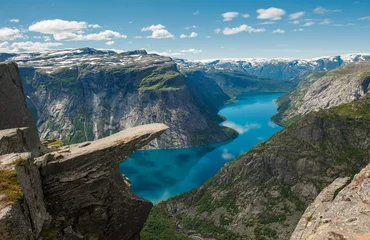 Washable wall murals Bestsellers Mountains Trolltunga, Troll's tongue rock, Norway