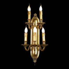 vintage wall lamp isolated on black