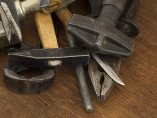 hammer, pillars and other work tools