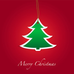 Christmas Tree on red background
