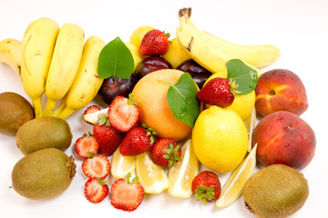 Fruit on white