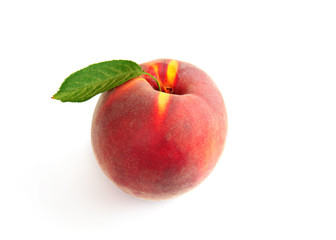 Single fresh ripe peach