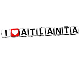 3D I Love Atlanta Button Click Here Block Text
