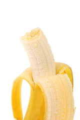 Banane geschält und angebissen / freigestellt