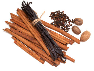 spices isolated on white background