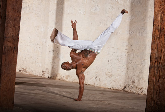 Attractive Man Kicking