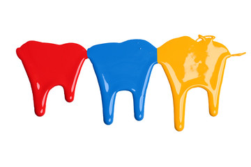 Red, Blue, and Yellow Paint Dripping