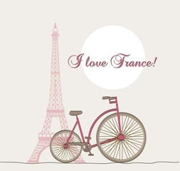 Fototapeta premium kocham Francję