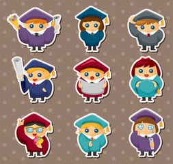 Cartoon Graduate students stickers