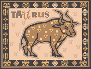 Stylized horoscope background with Zodiac symbols