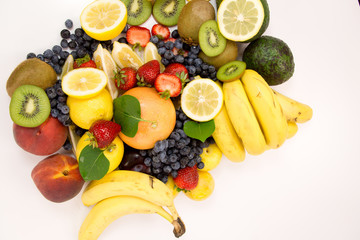 Fresh frui on white