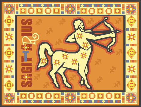 Stylized horoscope background with Zodiac symbols