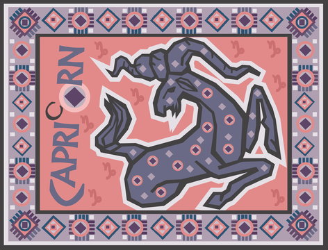 Stylized horoscope background with Zodiac symbols
