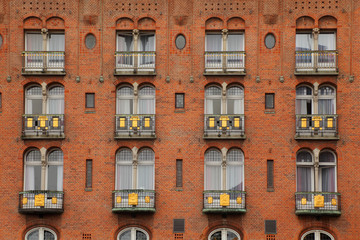Detail of facade of Copenhagen Palace Hotel in Copenhagen