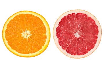 orange and grapefruit