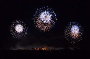 Fireworks on Carcassonne festival of 14 july 2012