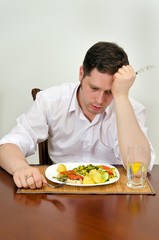 Man is disappointed with his dish