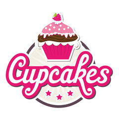 Cupcakes Button in Pink