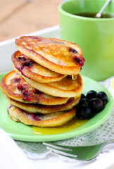 Blackcurrant pancakes