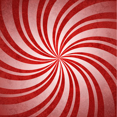 Red retro background with rays