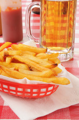 Beer and french fries