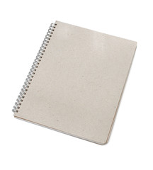 Spiral gray texture cover notebook isolated on white