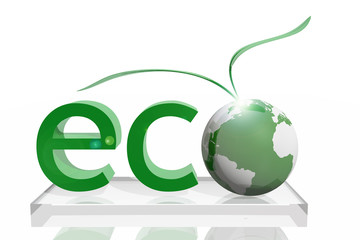 Icono de ecología en el planeta © genialbaron