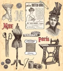 Papier Peint photo Poster vintage Fond couture