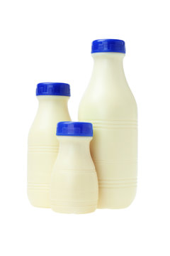 Plastic Bottles of Fresh Milk