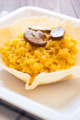 Saffron and mushroom risotto