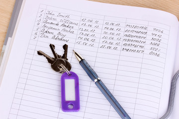 Hotel reception isolated on white