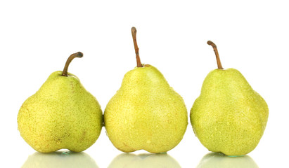 Ripe pears isolated on white