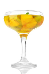 punch in glass, isolated on white