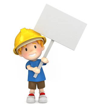 3d render of a little engineer/architect