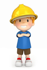 3d render of a little engineer/architect