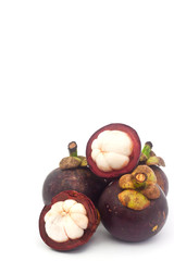 Mangosteen on white paper