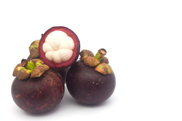 Mangosteen on white paper