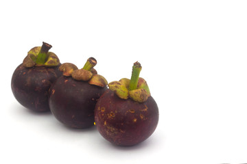 Mangosteen on white paper