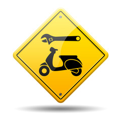 Señal amarilla reparacion de escuter