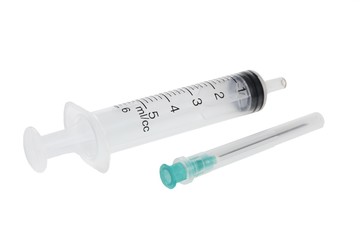 A 5ml syringe and needle