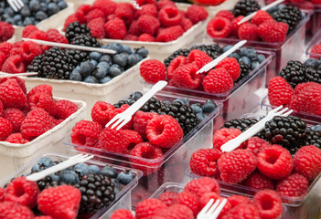 Blueberry, raspberry and blackberry