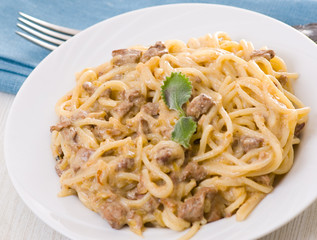 spaghetti with cream sauce