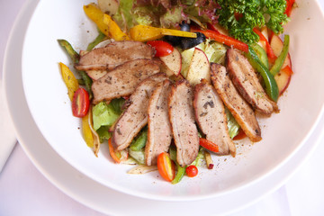 Salad with Smoke cured Duck
