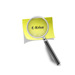 Lupe Haftnotis Euro-Krise magnifying glass self stick note