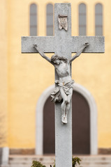 Jesus on a cross statue