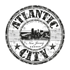 Atlantic City grunge rubber stamp